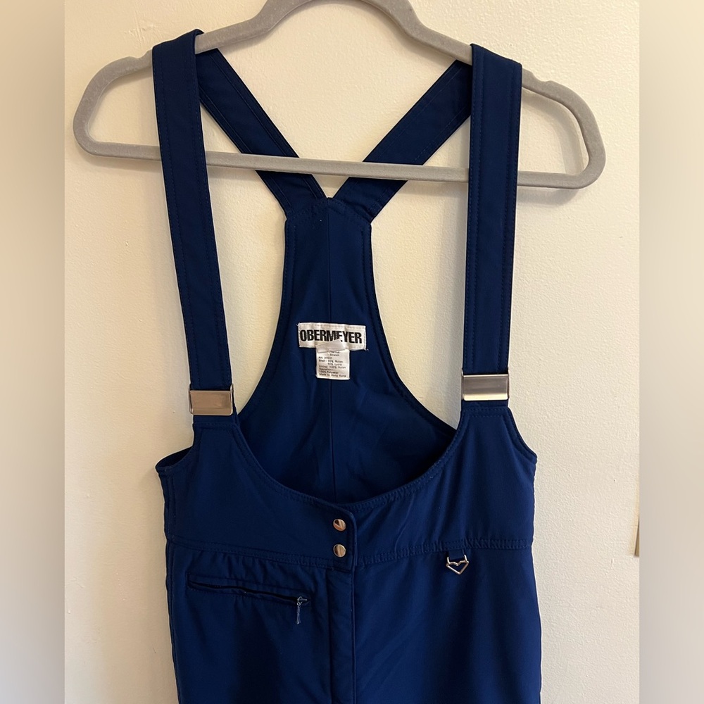 Vintage Obermeyer Navy Blue Snow Ski Bib Overalls Women’s Size 10 Soft Shell - Picture 2 of 16